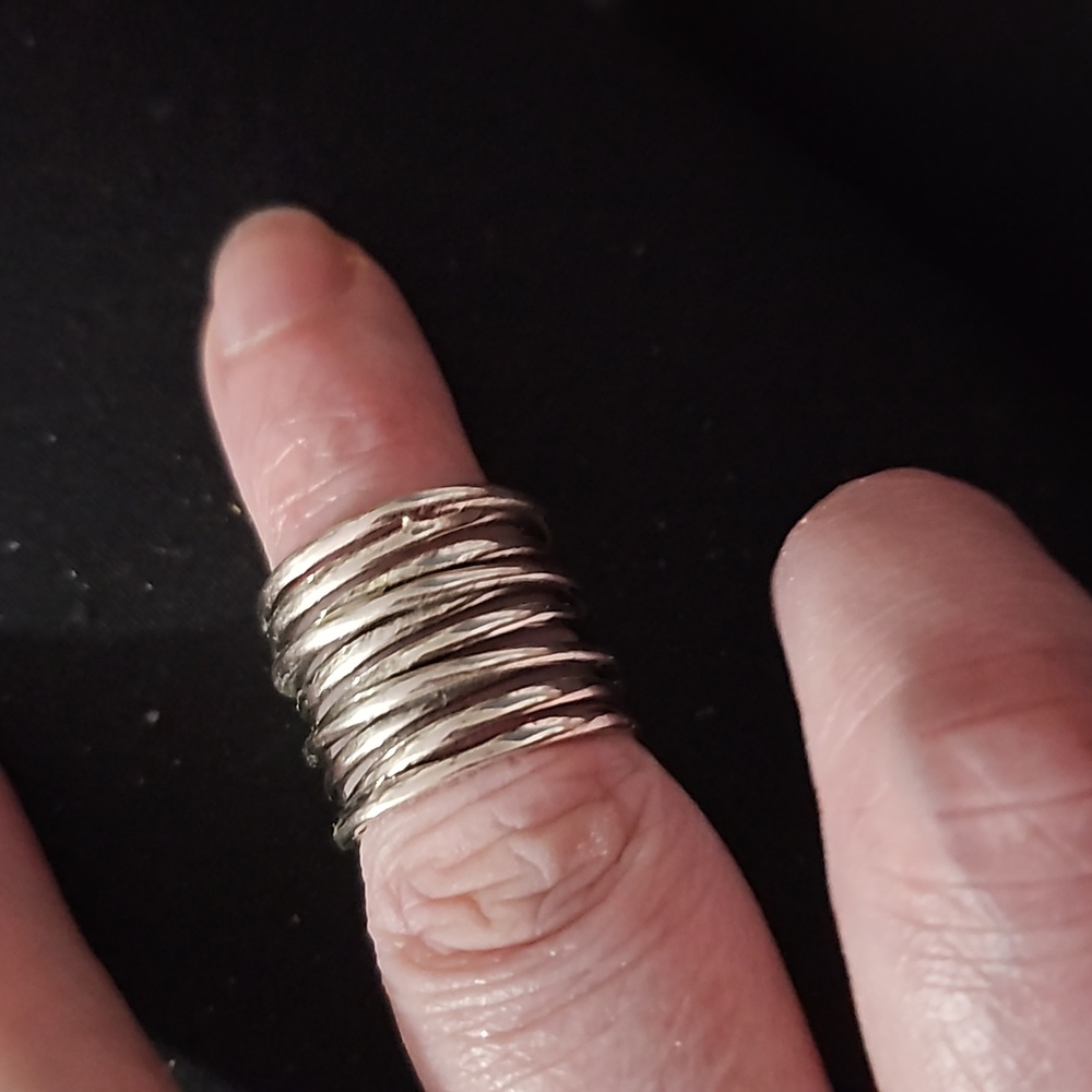 10 layered sterling silver ring size 7 brand new